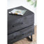 Armoire 86,5x20x30,5 "en noir - Buffet minimaliste en bois et fer avec rangement efficace en bois moderne, fer et intérieur spacieux