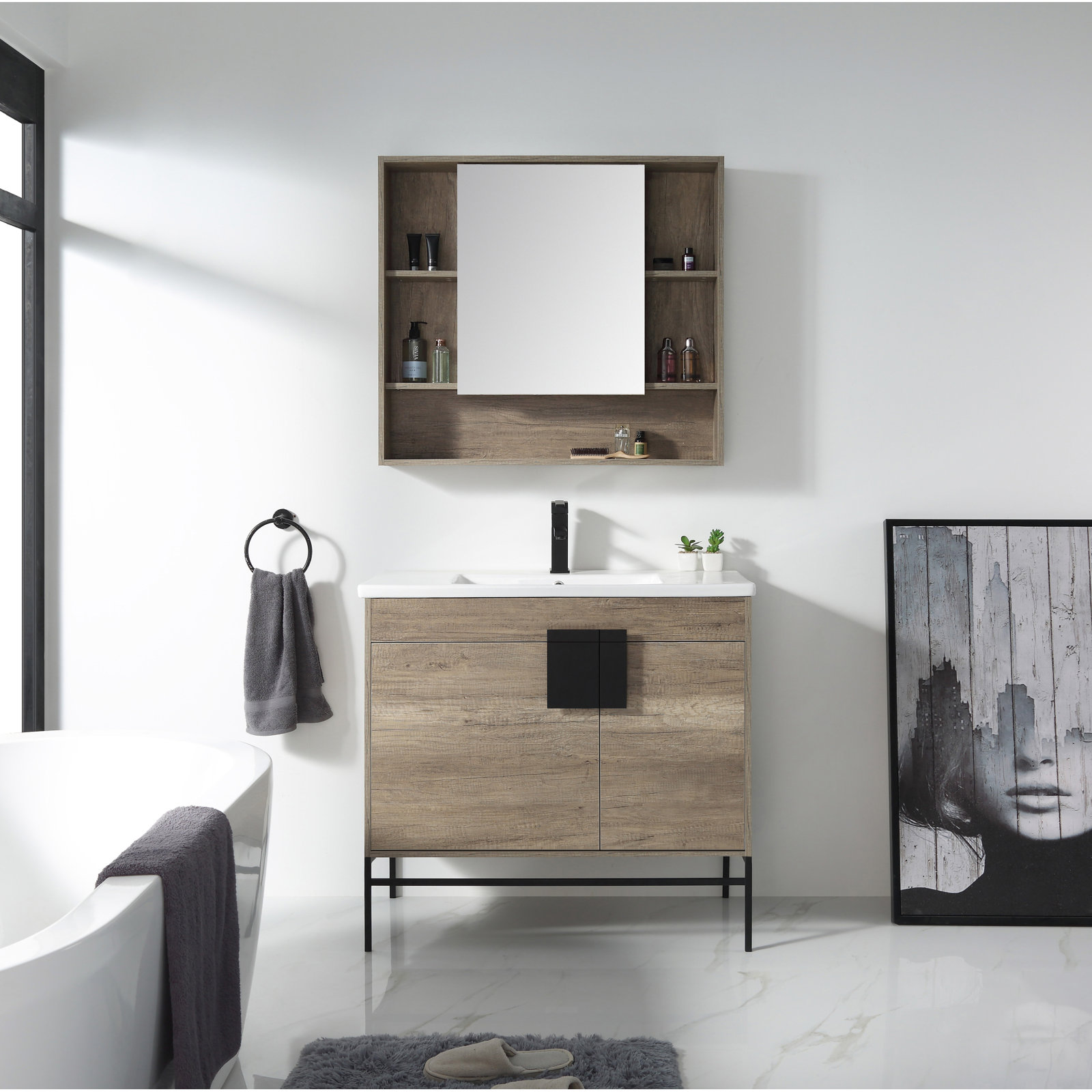 Maisie Surface Medicine Cabinet, Gray