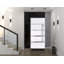 Porte avant en acier pré-suspendue à l'avant / deux portes en émail noir 1105 / fenêtre extérieure latérale et supérieure avec insert en acier inoxydable de style moderne l 36 po x H 80 po + 16 po à droite-98195755-98195753