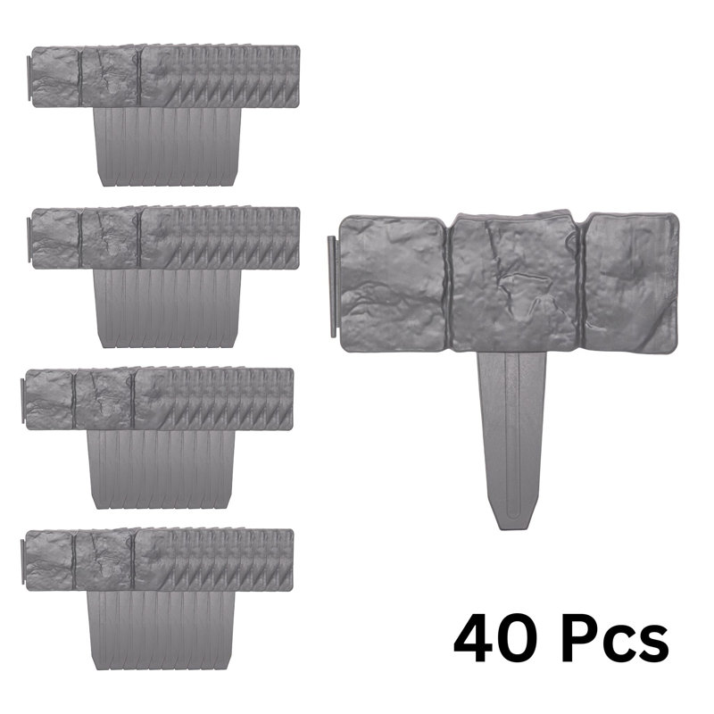 Caullin 25cm H x 23cm W Plastic Lawn Edging