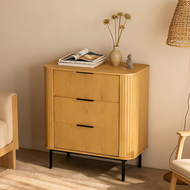 Commode 3 tiroirs en bois massif 