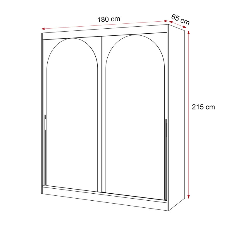 Manufactured Wood Wardrobe, 205cm H x 140cm W x 60cm D, White