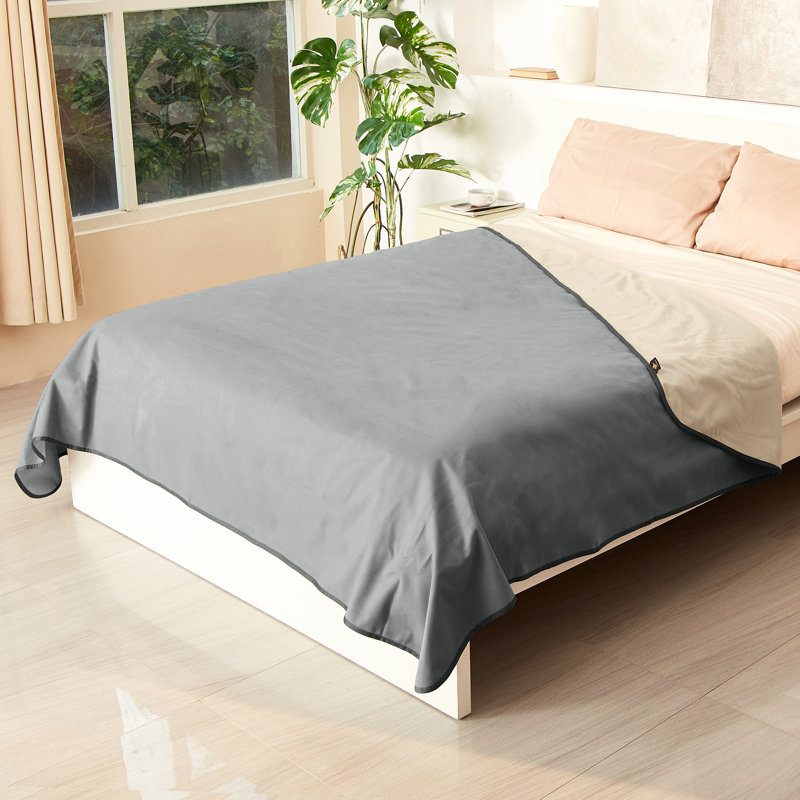 Couverture imperméable Catalonia, L 80 po x L 90 po, Gris / Taupe