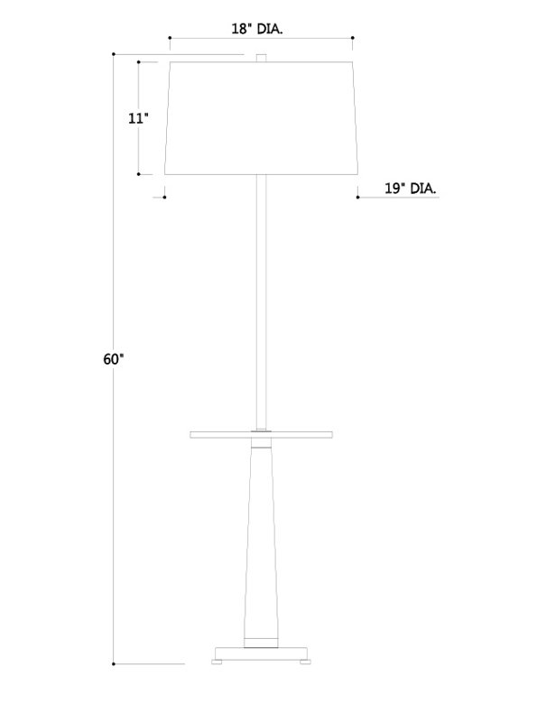 Cairo Floor Lamp, Polished Nickel/Red