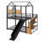 Metal House Bunk Bed With Slide And Storage Stair-724104797