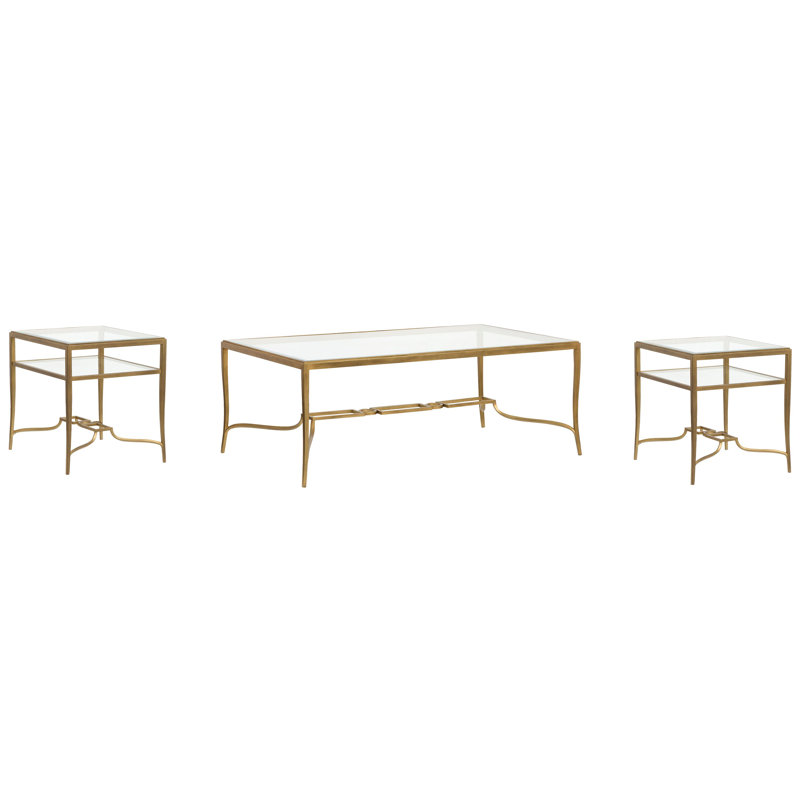 Tesch Rectangular Cocktail Table With 2 End Table, 3 Pieces: Coffee Table, 2 End Tables