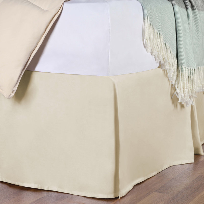 Jupe de lit 100% coton 300 fils 300 fils certifiés, Lit simple, Ivoire ivoire