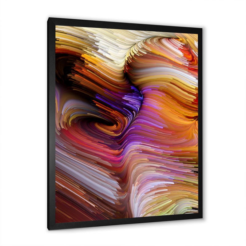 Élégance de liquide Art VII - décoration murale moderne en toile, Cadre noir, H 12 po x l 8 po x P 1 po