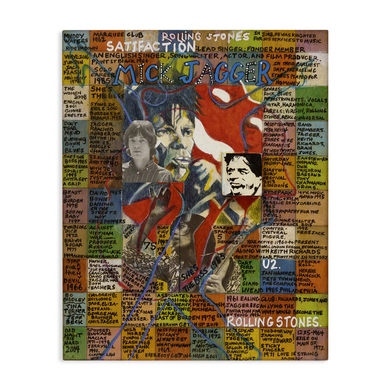 Mick Jagger Collage Canvas Wall Art by Sabin, 48" H x 36" W