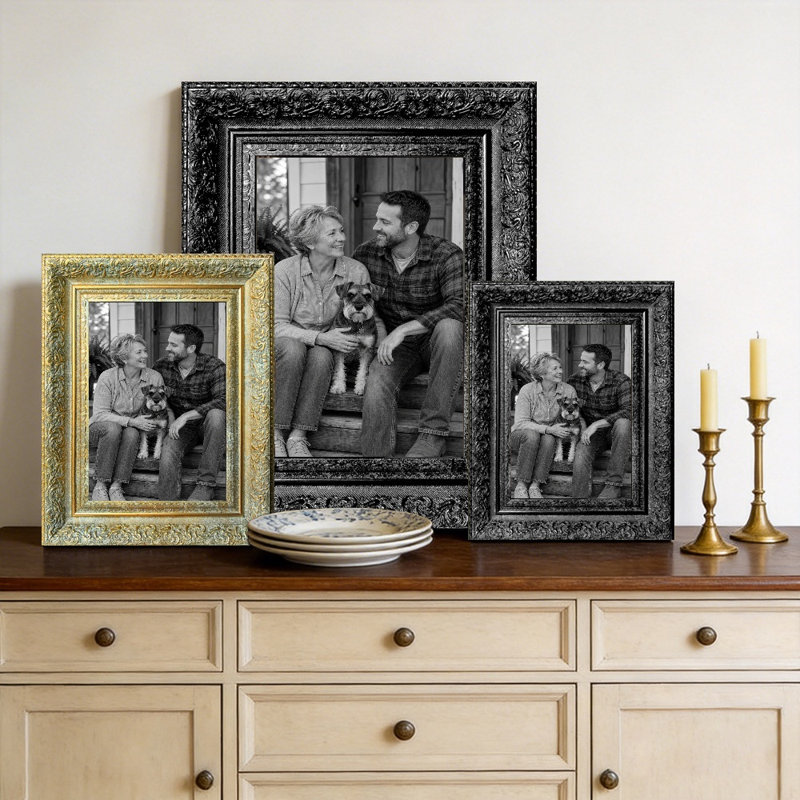 Cadre noir simple 3 pièces pour photos et galerie murale 5 "x 7", Black, 3, 5" W x 7" H