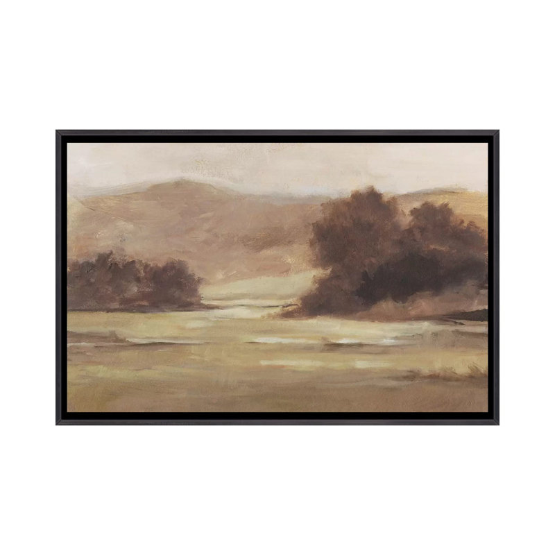 Reproduction d’art, "discrète Landscape I" par Ethan Harper, Toile encadrée, H 18 po x l 26 po, Noir