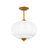 Glint 1 - Light 15" Schoolhouse Brushed Brass Semi-Flush Mount Ceiling Light for Dining Room-897340257