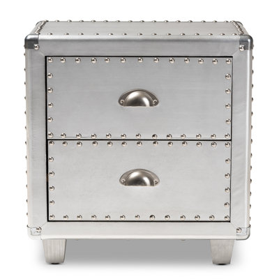 45.5cm W Metal Bedside Table