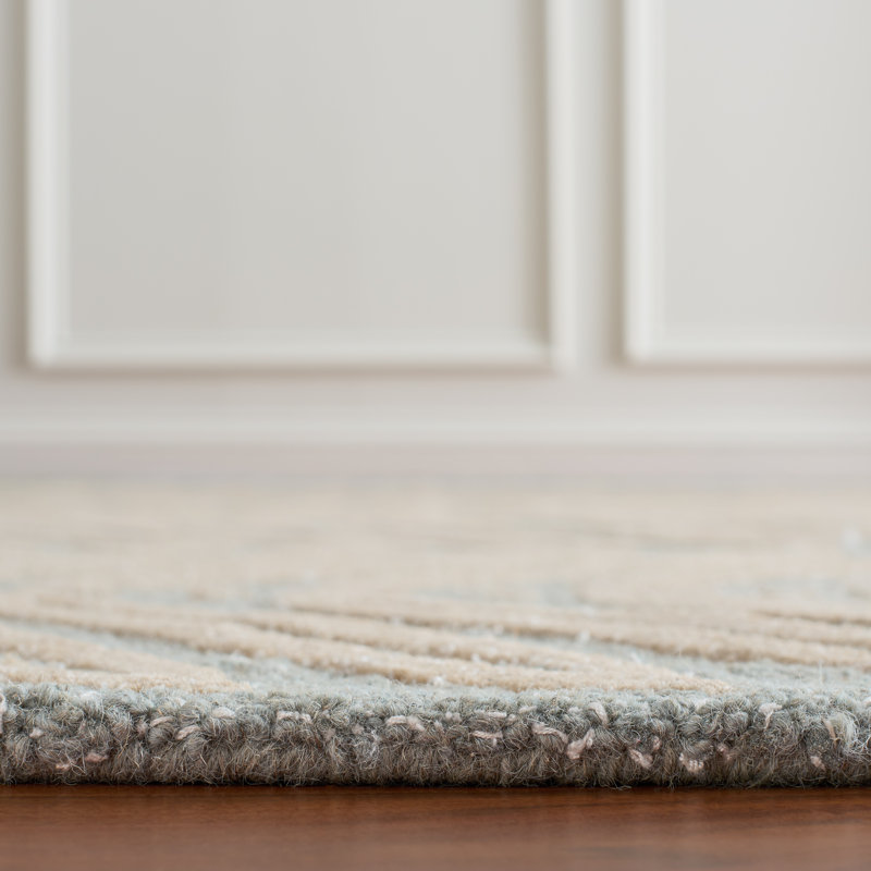 Geraro Martha Stewart Hand Tufted Wool/Viscose Geometric Rug in Milk Pail Green, Rectangle 9'6" x 13'6"