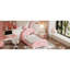 Lit simple tapissier en forme de lapin Princess, lit plateforme simple avec tête et pied de lit, rose (ancien SKU: WF311629AAH)