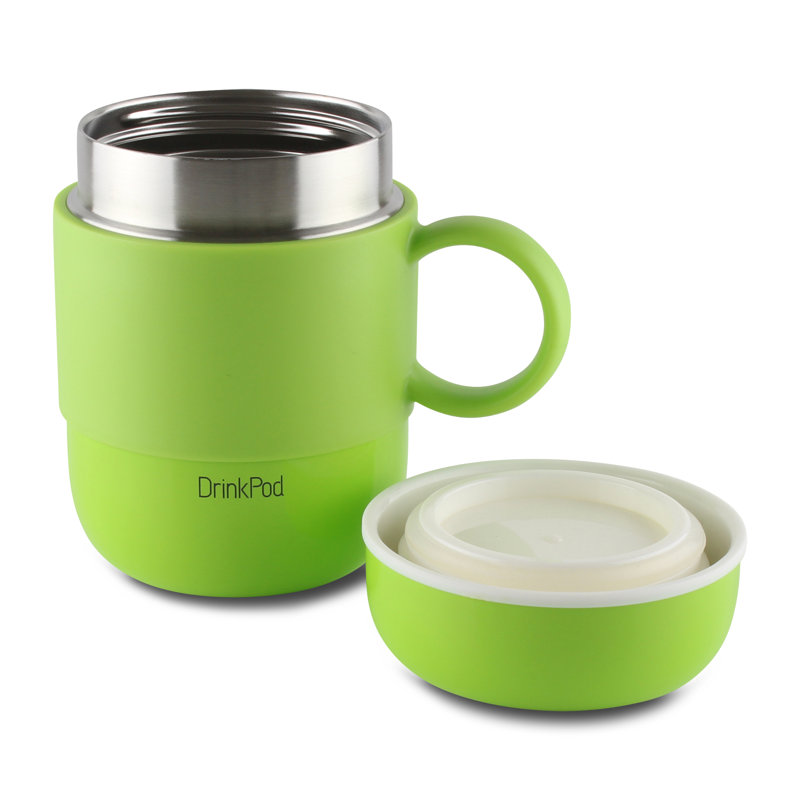 Grunwerg Drink Pod Stainless Steel Travel Mug, Green