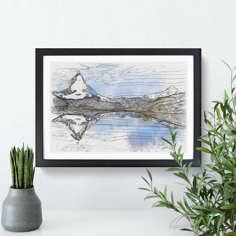Matterhorn Mountain in Zermatt Switzerland - Picture Frame Graphic Art Print, 45cm H x 63cm W x 2cm D, Black Framed