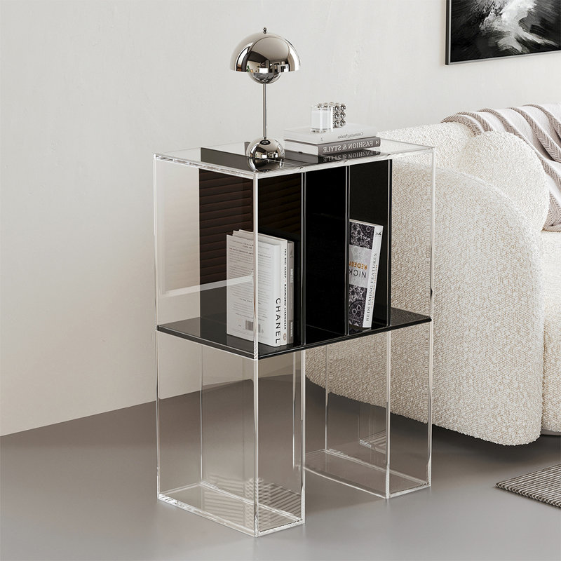 Modern minimalist acrylic small bookcase, Black