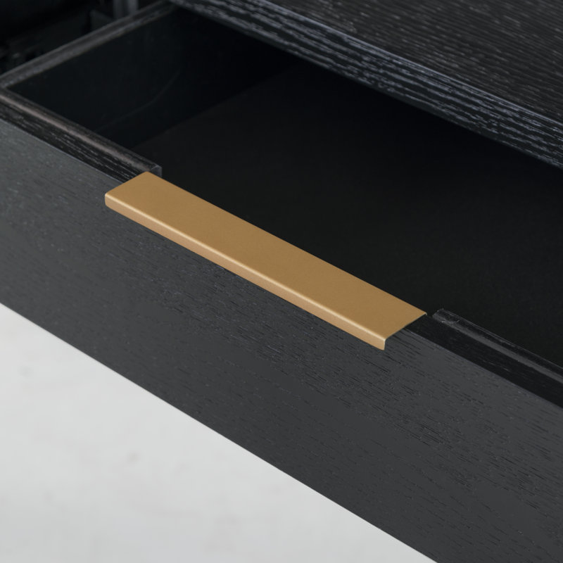 Gabrietta Solid + Manufactured Wood Writing Desk, Black