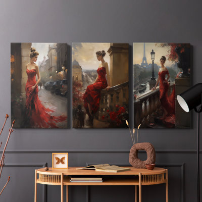 Série féminine XCIV - Ensemble de toiles tendues avec châssis Premium - Prêt à être accroché