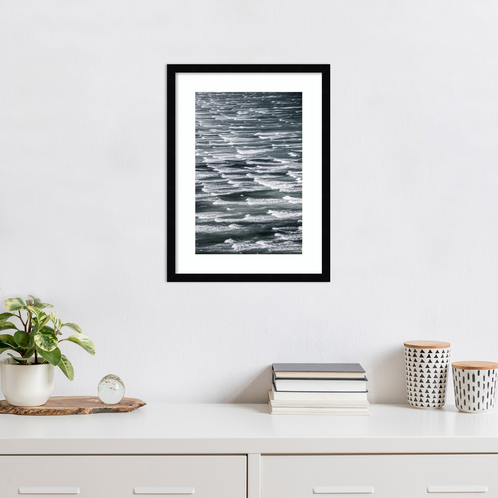 Daisey "Infinite Waves 02" Print, Black Framed, 21" H x 16" W