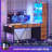 Barbarino Computer Desk With 5 Drawers And Bookshelf Led Lights For Small Spaces-77773641