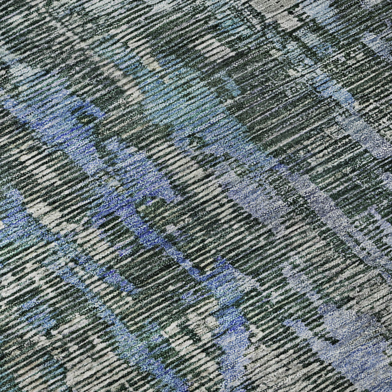Tapis moderne de qualité supérieure lavable à la machine AMF1237 Kelton, Rectangle 9 pi x 12 pi