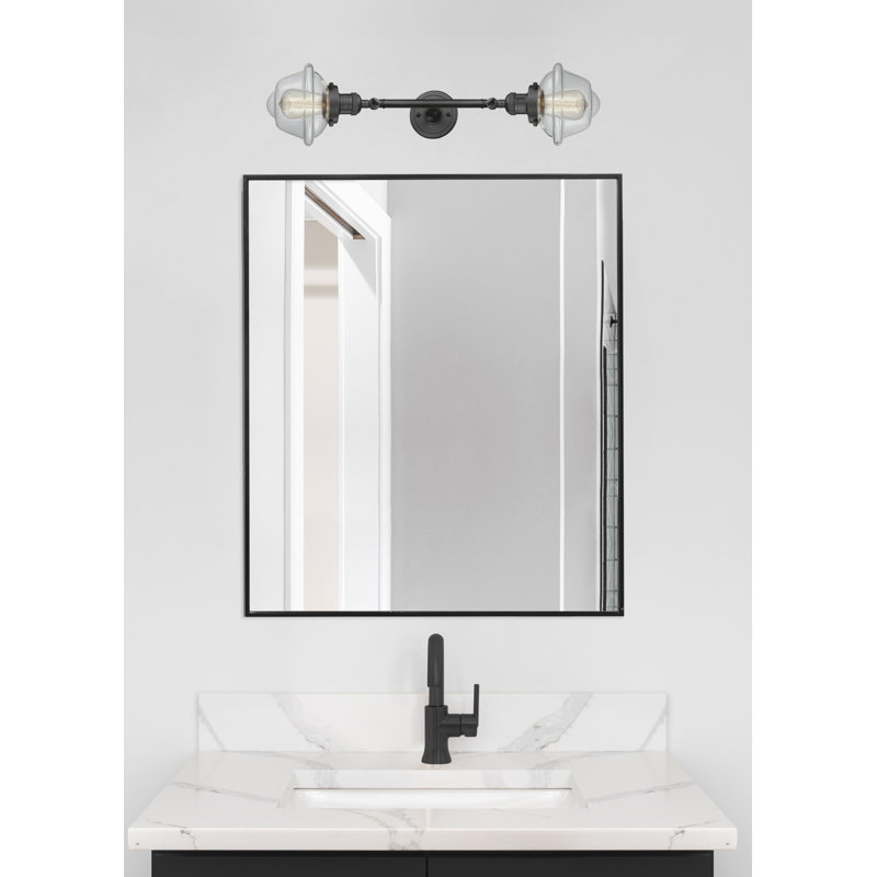 Éclairage pour salle de bain 2 lumières à intensité variable Gebhart, Ampoule DEL 6 watts Vinage, Transparent, Bronze huilé
