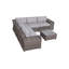 Ensemble de conversation en osier pour 4 personnes avec coussins Moyeda-410111412