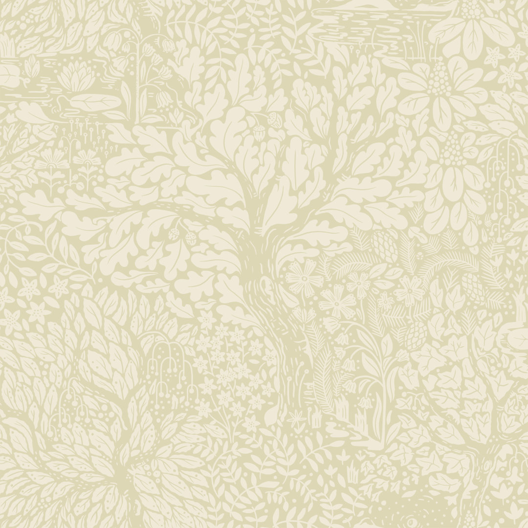 Hjarterum Olle Forest Leaf Motif 10.05m x 53cm Matte Wallpaper Roll