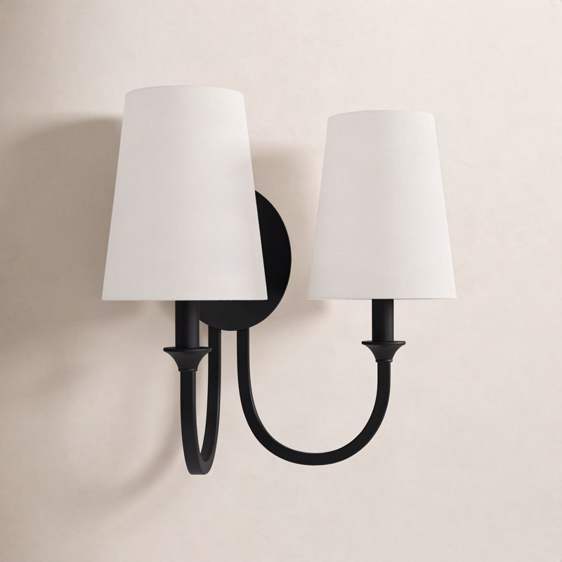 Ikenna Armed Sconce, Black Forged