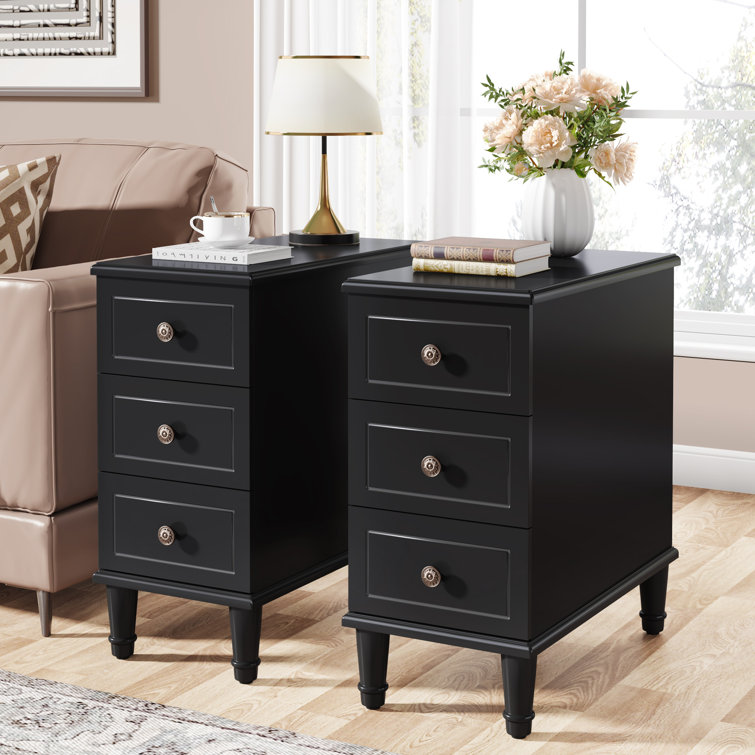 Soichi Solid Wood 3 - Drawer End Table Set