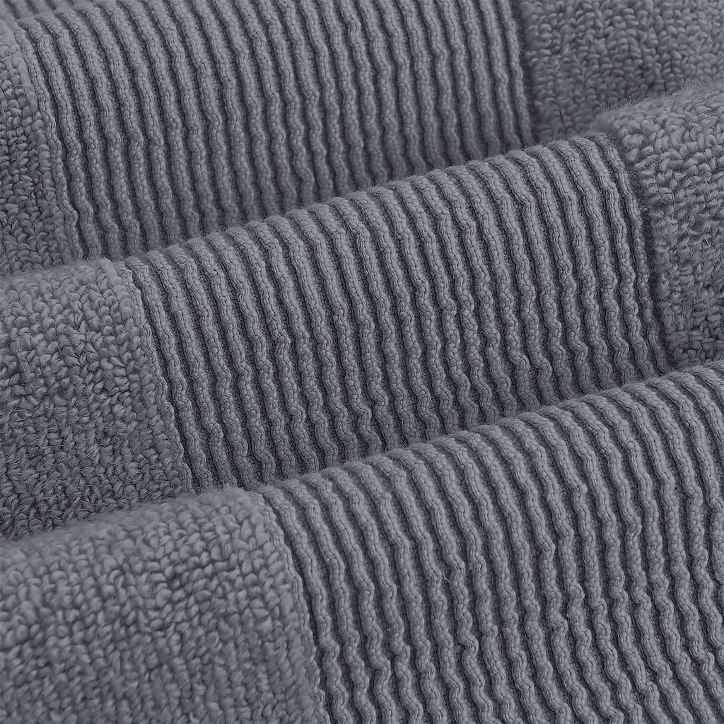 6-Piece Zero-Twist Cotton Towel Set, Charcoal Gray