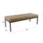 Banc Alp, structure en métal noir ouvert, similicuir touffeté brun 54 po