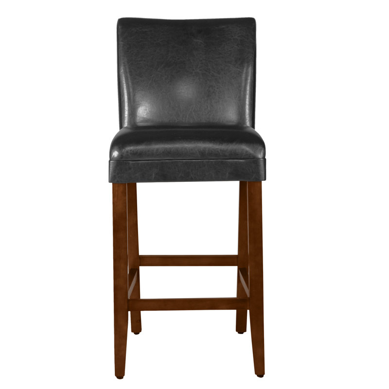 Taib Upholstered Faux Leather Counter Stool, Black