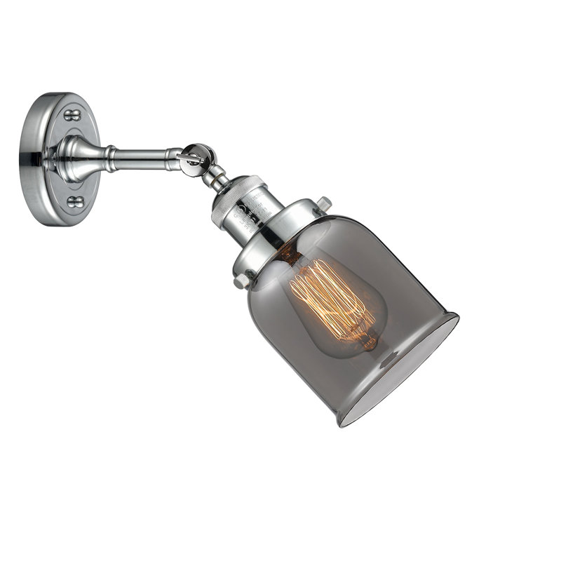 Bell - 1 Light 8" Sconce, Plated Smoked, Polished Chrome, No Bulb Included