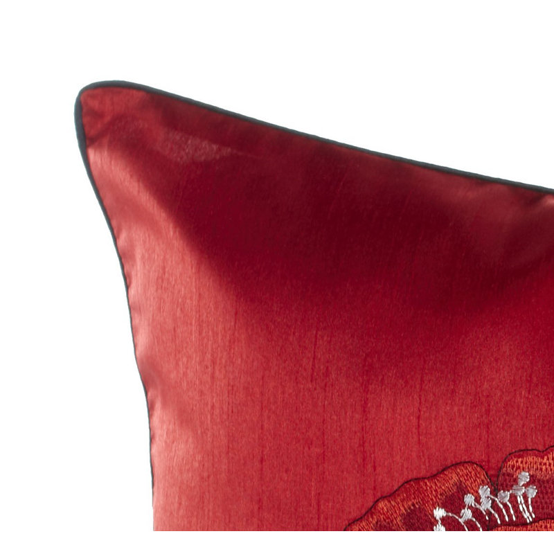 Dav Floral Square Throw Pillow Cover, Red, 55 x 55cm