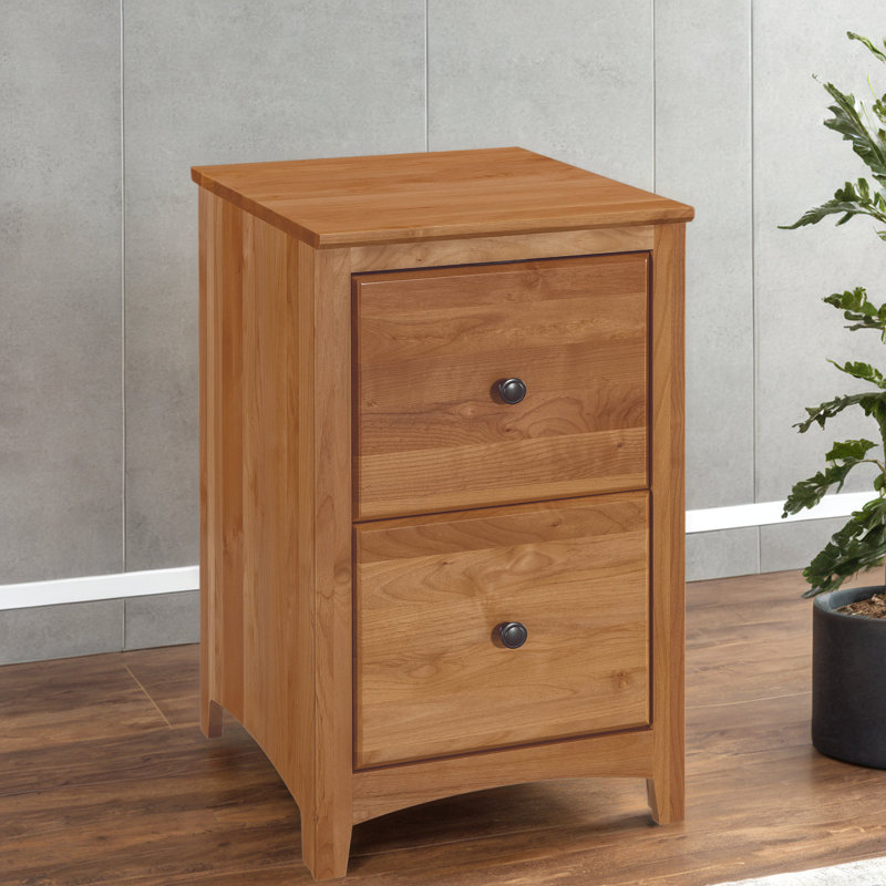 Solid Wood 4 Drawer Desk With 2-Drawer File Cabinet, Natural Brown