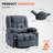 Modern Blue Recliner With Massage, Heat, And Storage For Living Room