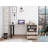 Desk, Two Legs, Two Drawers, Two Shelves -Light Gray