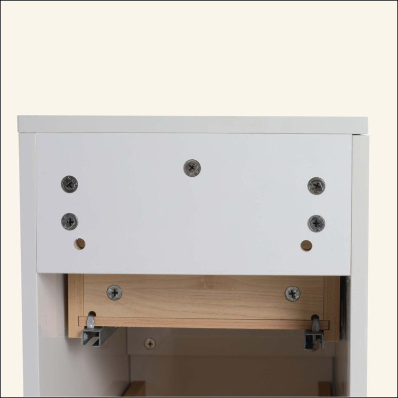 Armoire de salle de bain latérale, 2 tiroirs à fermeture en douceur, fixation à flotteur