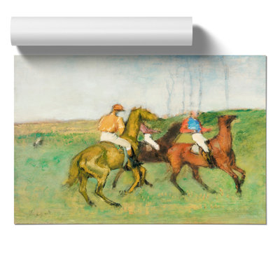 Jockeys and Race Horses by Edgar Degas - Frameless Print