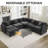 35.4’’ Rectangle Chenille Ottoman for Modular Sectional Sofa-1563555905