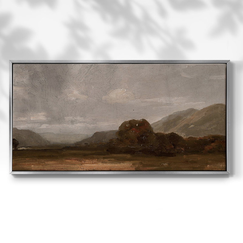 Série paysage -MXCV- Toile tendue avec châssis tendue - Prêt à accrocher, H 17 po x l 33 po, Argent argent