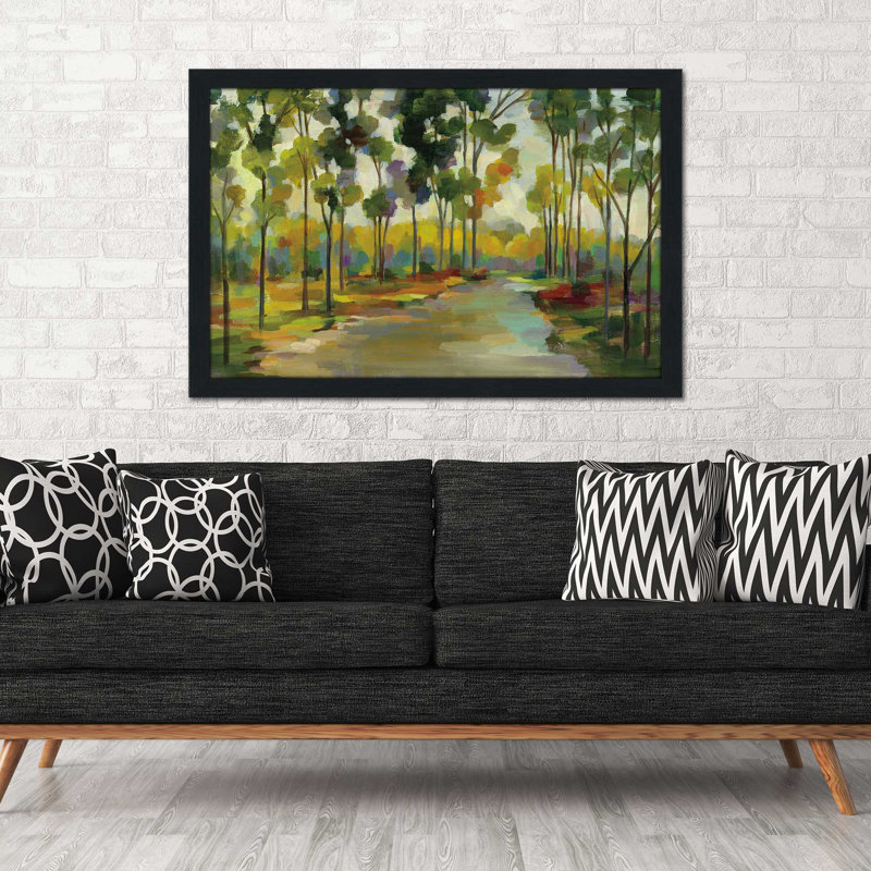" Path In The Forest ", Espresso Framed, 27.5" H x 39.5" W x 0.75" D
