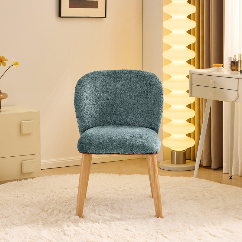 Chaise d'appoint moderne à dossier courbé, Bleu