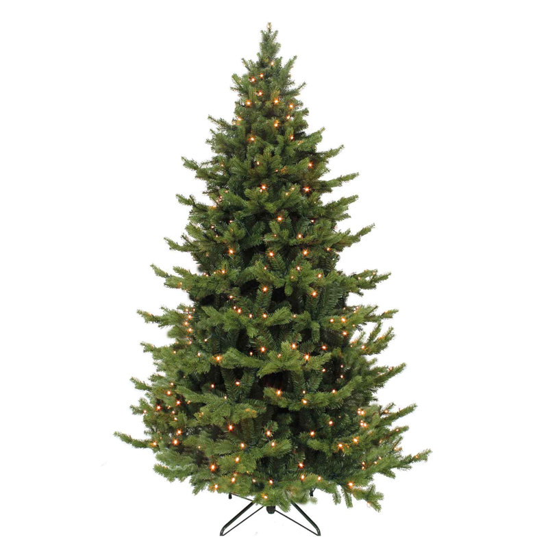 Lighted Artificial Fir Christmas Tree, 7.05ft H x 4.43ft W x 4.43ft D