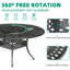 Table tournante en aluminium coulé 23,98 po Red Barrel Studio®, plateau de présentation rotatif à 360 ° avec roulements silencieux, plateau de service rotatif à plateau rond avec trou pour parasol pour table de salle à manger d'extérieur, style tr