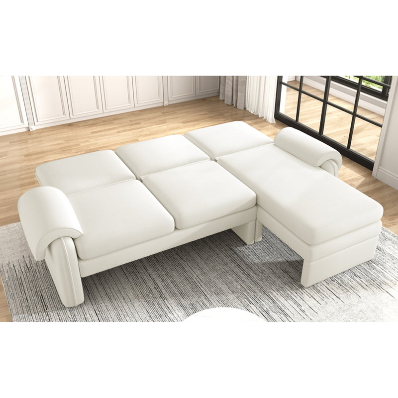 Canapé-lit futon convertible 94,1 po Modern Sofa, Beige