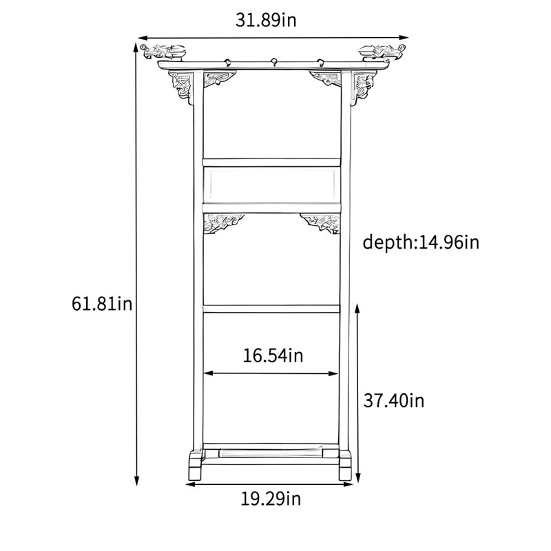 Premium Rosewood Wardrobe, Reddish Brown